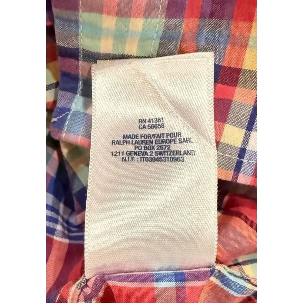 Ralph Lauren Boys Plaid Button Down Shirt Sz. 7. Preppy Classic